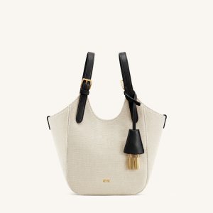Ines Padlock Tote Bag - Black Canvas