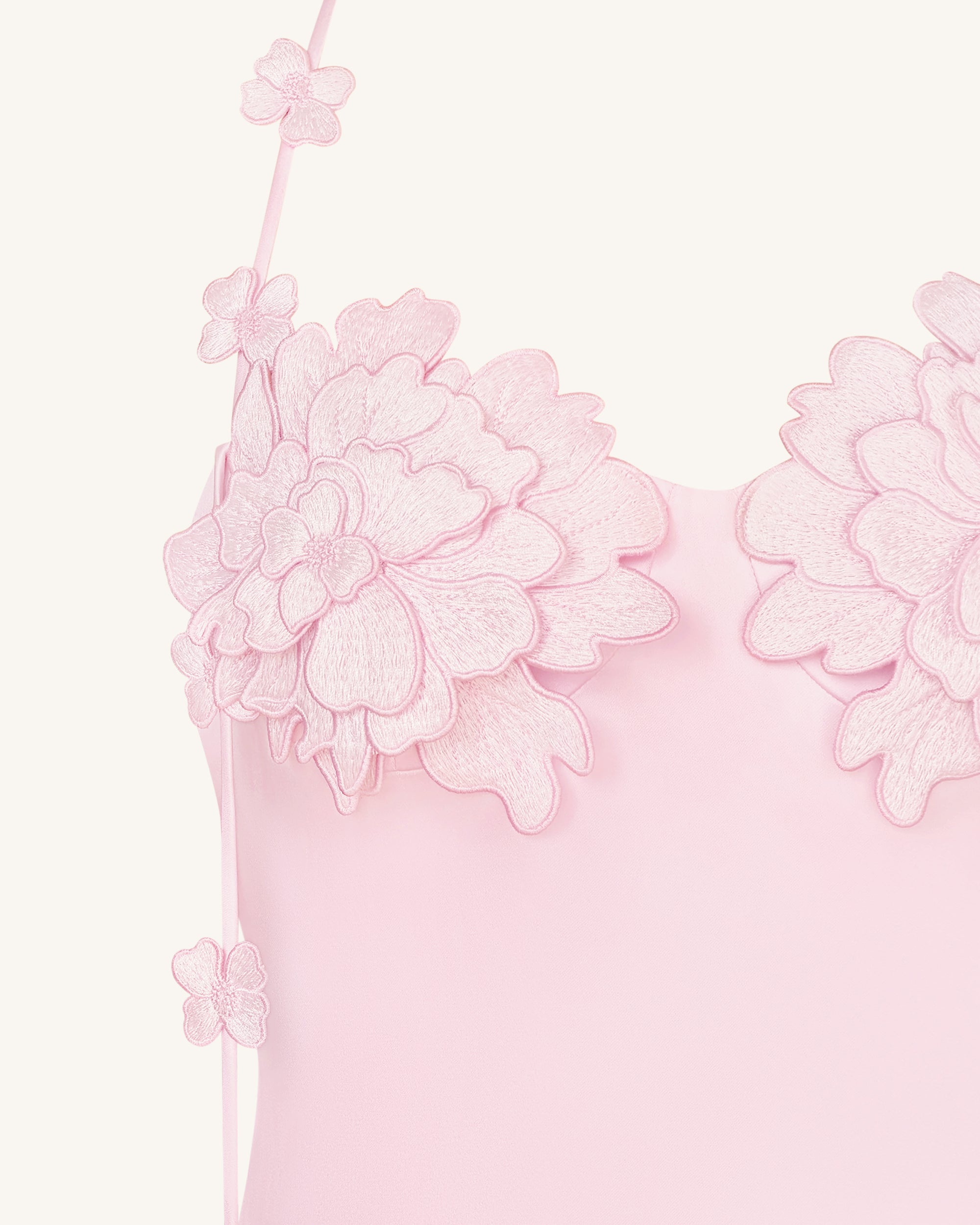 Floral Embellished Slip Mini Dress - Pink - Image 6