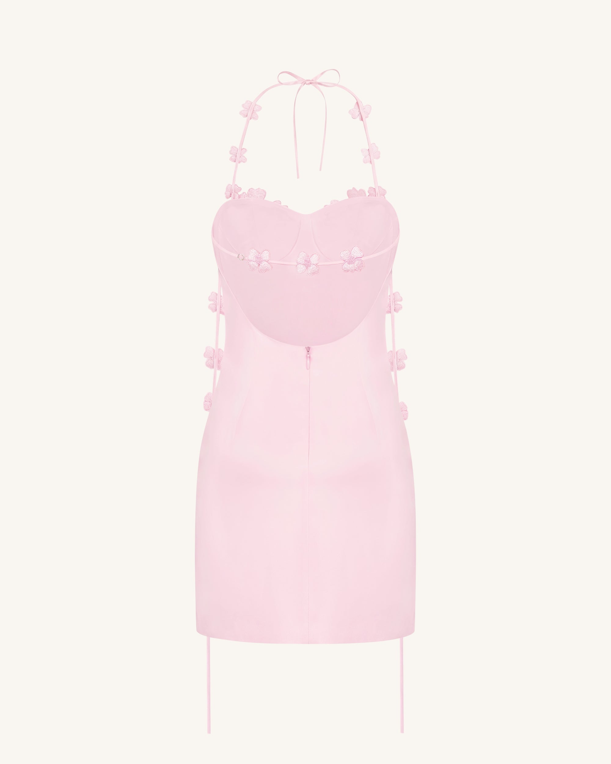 Floral Embellished Slip Mini Dress - Pink - Image 5