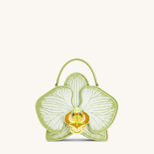 Flora Orchid Shaped Top Handle Bag - Light Green