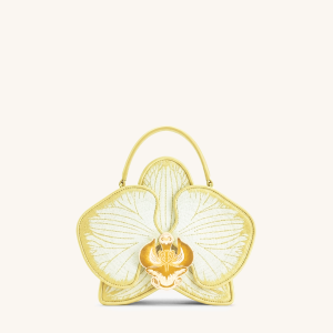 Flora Orchid Shaped Top Handle Bag - Light Yellow
