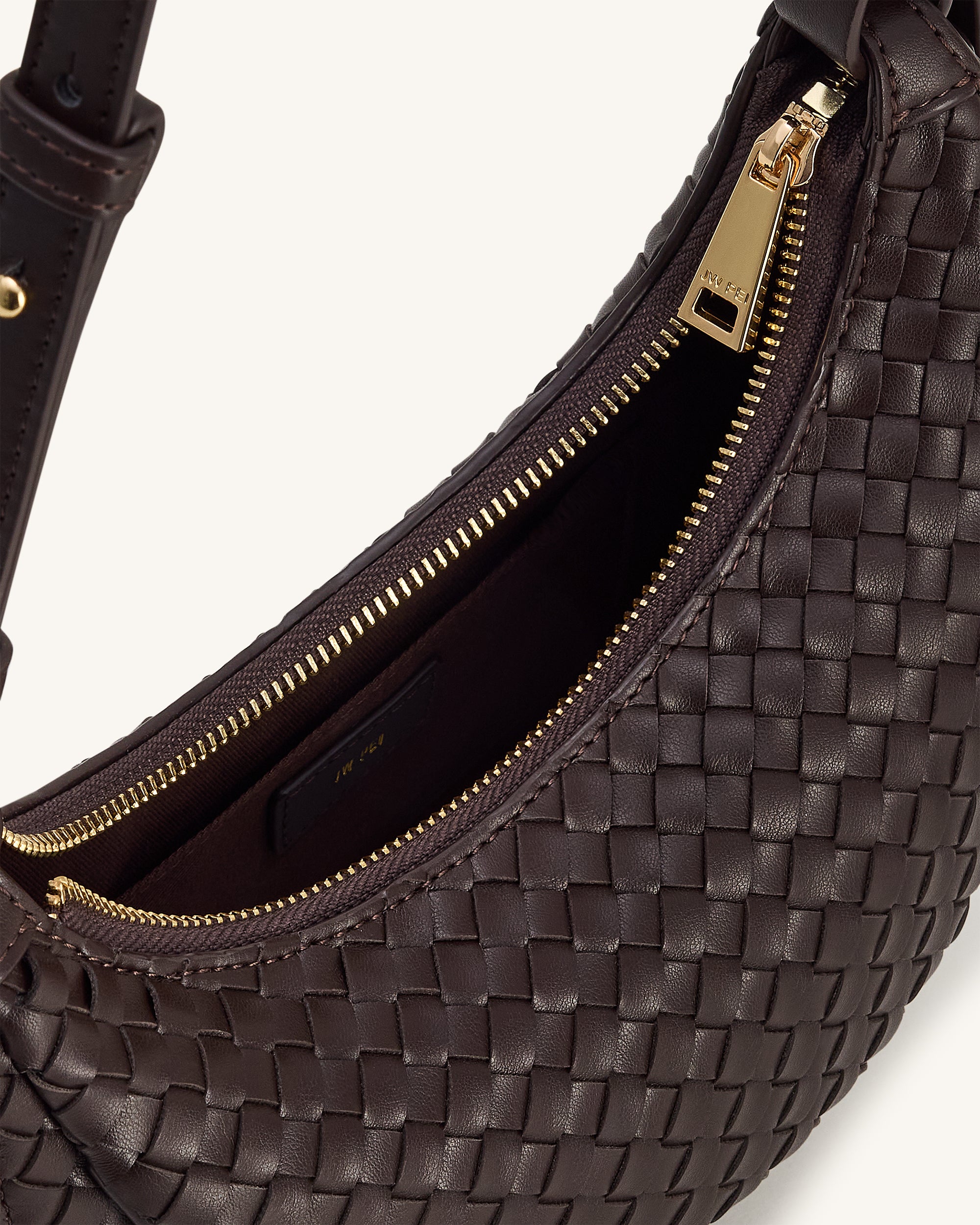 Sharon Woven Crossbody Bag - Coffee Brown - Image 4