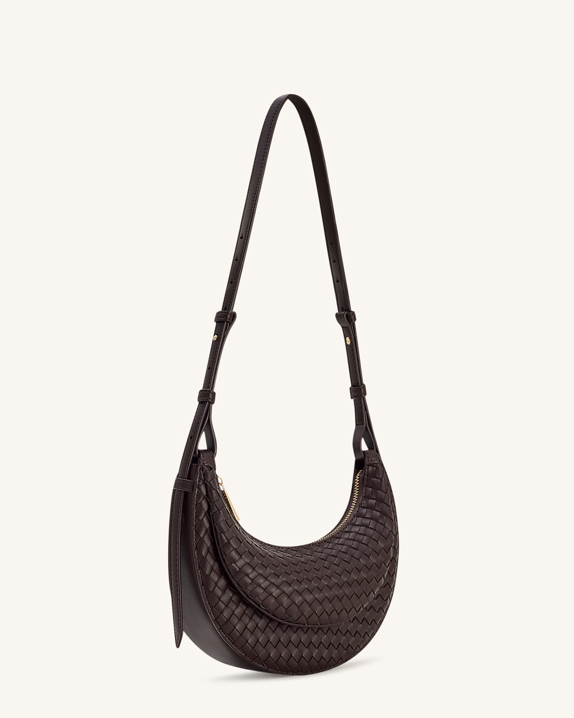 Sharon Woven Crossbody Bag - Coffee Brown - Image 2