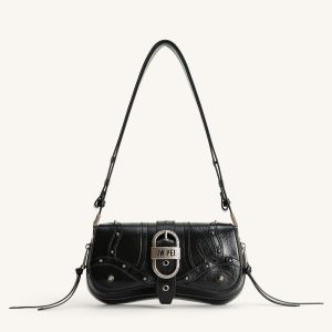 Joy Crushed Shoulder Bag - Black