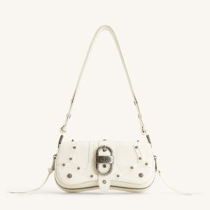 Joy Crushed Shoulder Bag - White