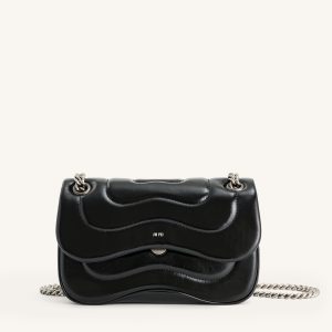 Tina Quilted Chain Crossbody - Black