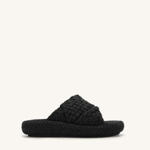 Lilah Woven Platform Sandal - Black