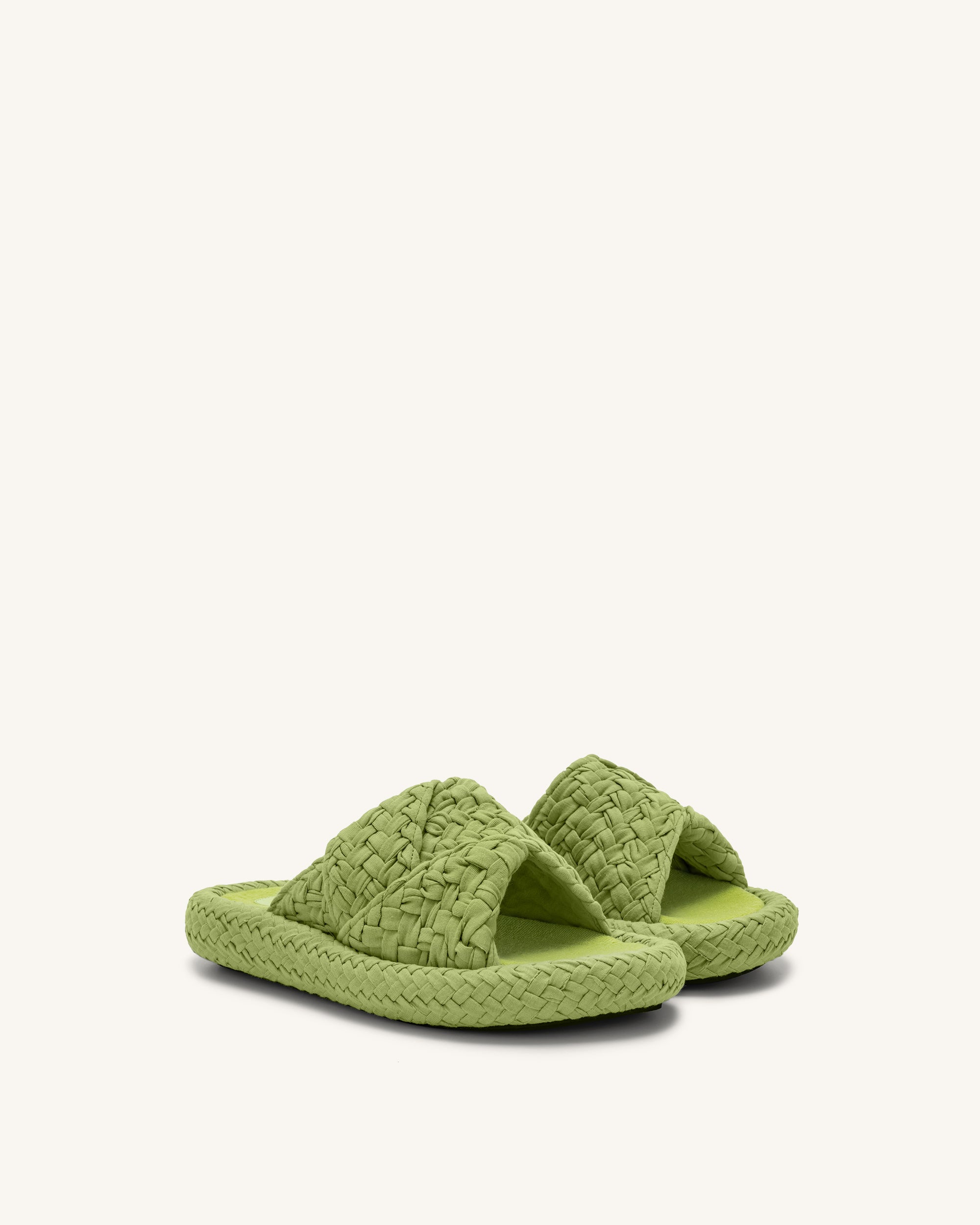 Lilah Woven Platform Sandal - Lime Green - Image 2
