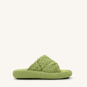 Lilah Woven Platform Sandal - Lime Green