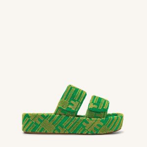 Lexi Terry Slide Sandal - Green