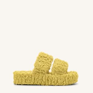 Lexi Faux Fur Platform Sandal - Yellow