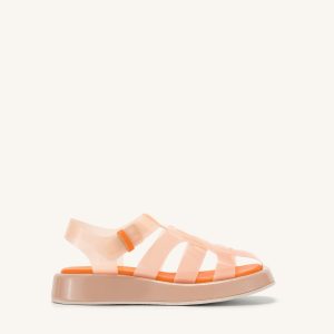 Piper Platform Sandal - Beige & Orange