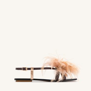 Fluffy Flats Sandals-Brown