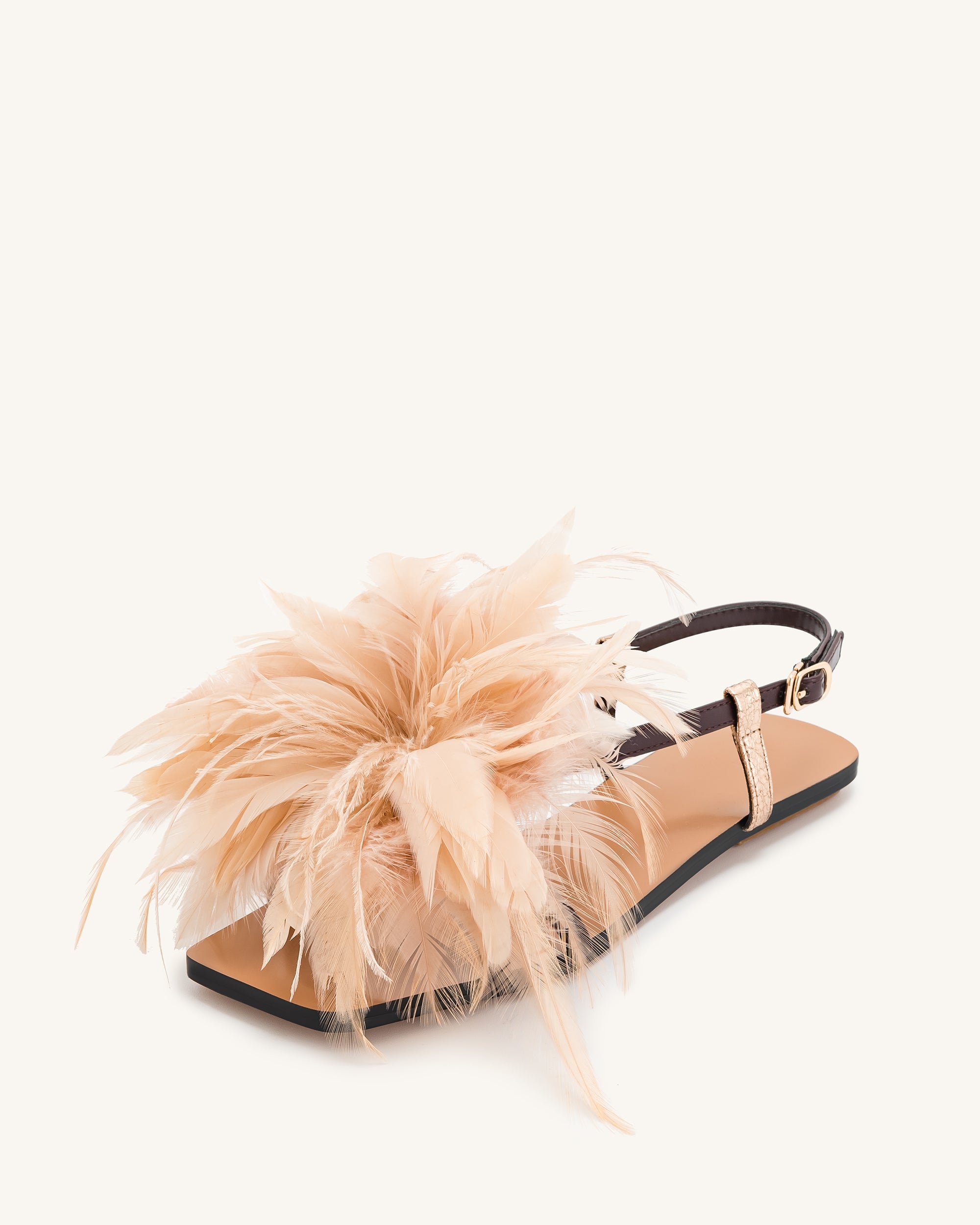 Fluffy Flats Sandals-Brown - Image 4