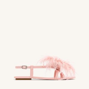 Fluffy Flats Sandals - Pink Beige