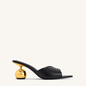 Ellie Sphere Heel Mules - Black
