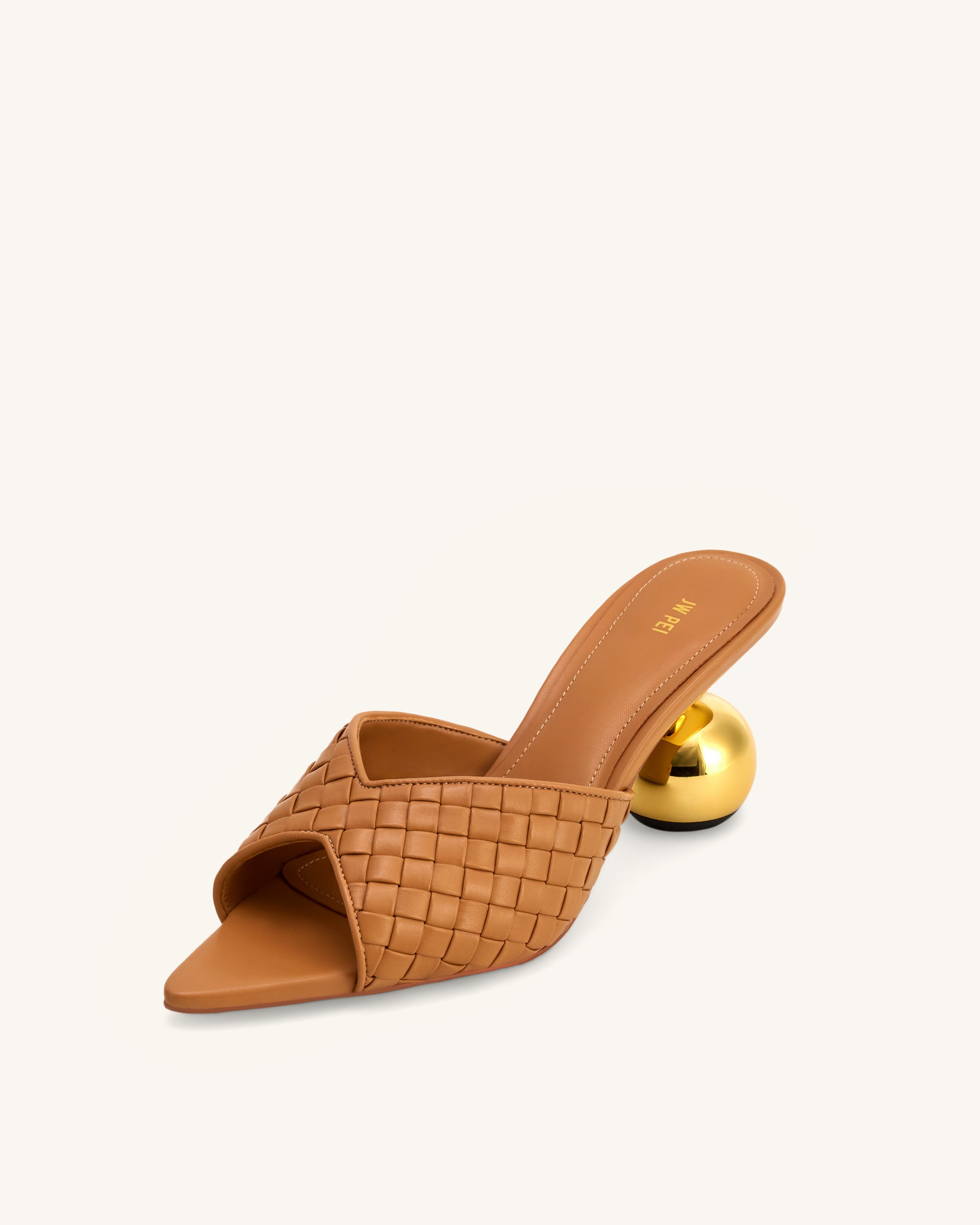 Ellie Braided Sphere Heel Mules - Khaki - Image 6