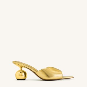 Ellie Sphere Heel Mules - Gold