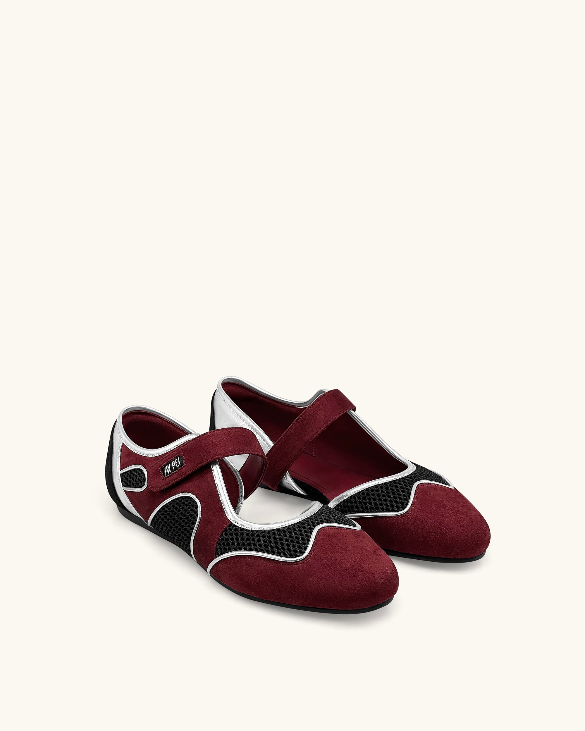 Zoe Mary Janes Flats – Burgundy Black - Image 2