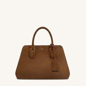 Lara Faux Suede Tote Bag - Brown