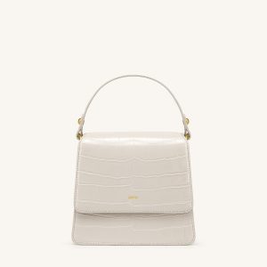 FAE Top Handle Crossbody - Ivory Croc