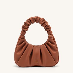 Gabbi Ruched Hobo Handbag - Nutella