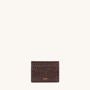The Card Holder - Brown Croc