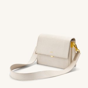 Mini Flap Crossbody - Ivory Lizard