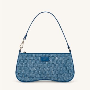 Eva Shoulder Handbag - Blue Denim Weave