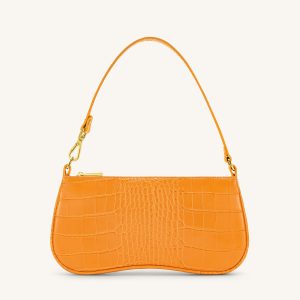 Eva Shoulder Bag - Apricot Yellow Croc