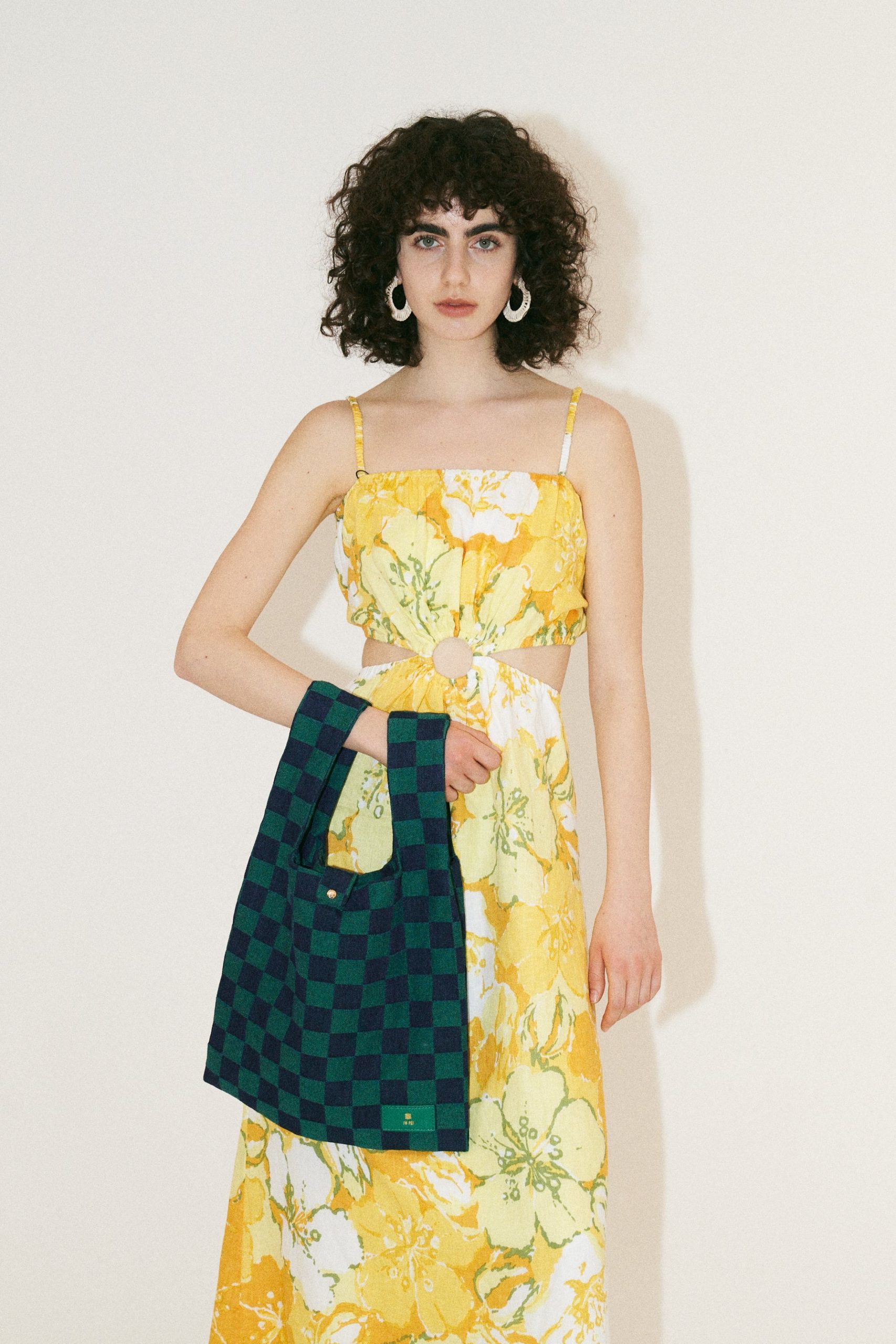 Molly Checkerboard Market Bag - Jungle Green - Image 4