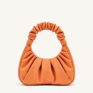 Gabbi Ruched Hobo Handbag - Orange