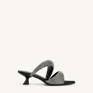 Sara Mule Artificial Crystal - Black
