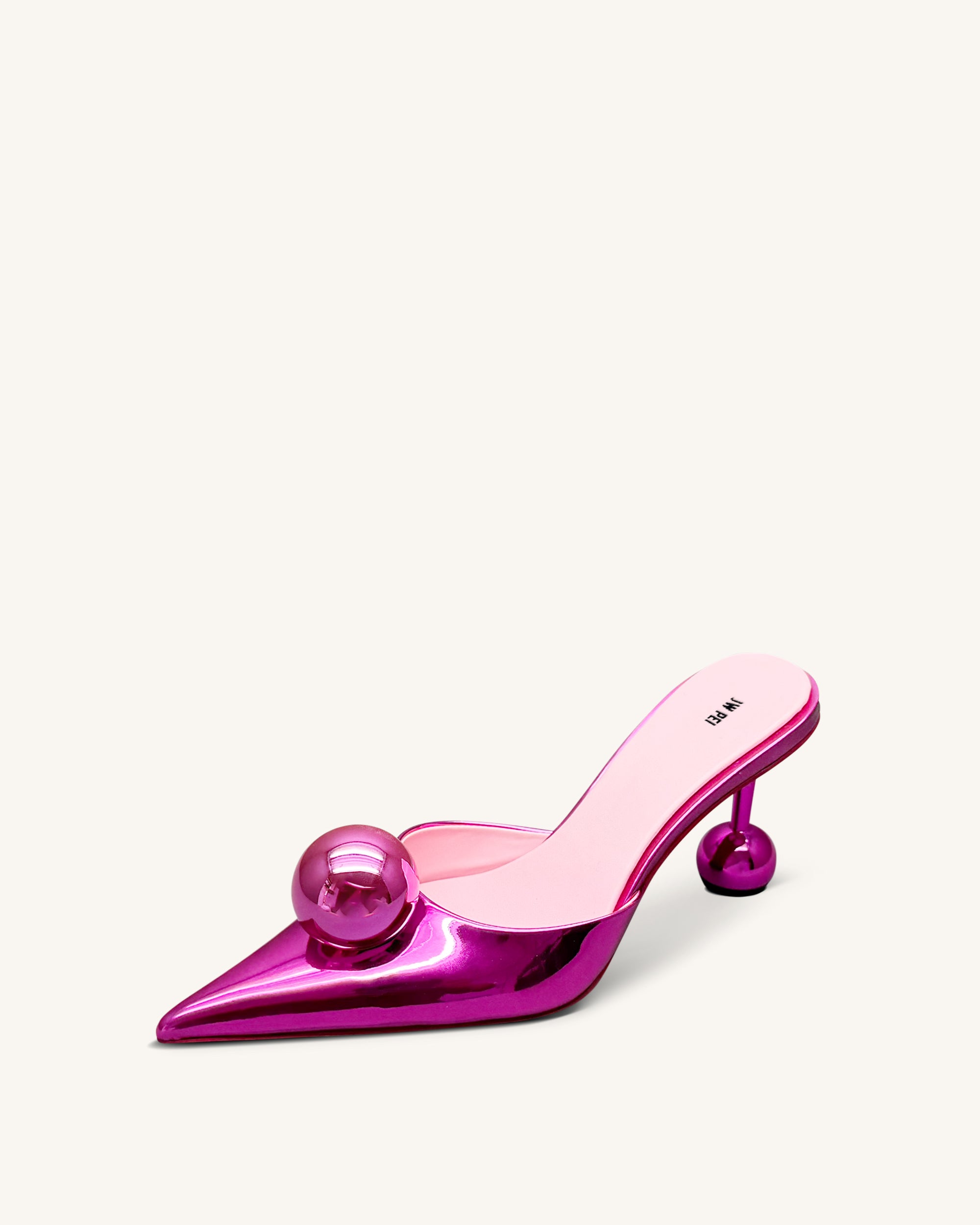 Sofia Sphere Heel Mules - Rose Red - Image 4