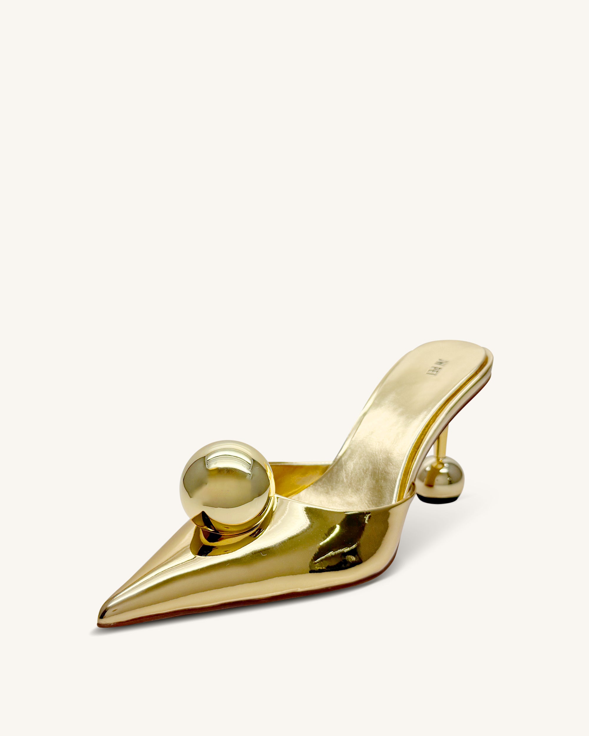 Sofia Sphere Heel Mules - Gold - Image 3