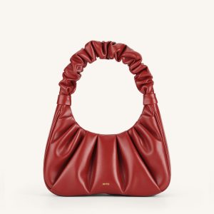 Gabbi Ruched Hobo Handbag - Chili