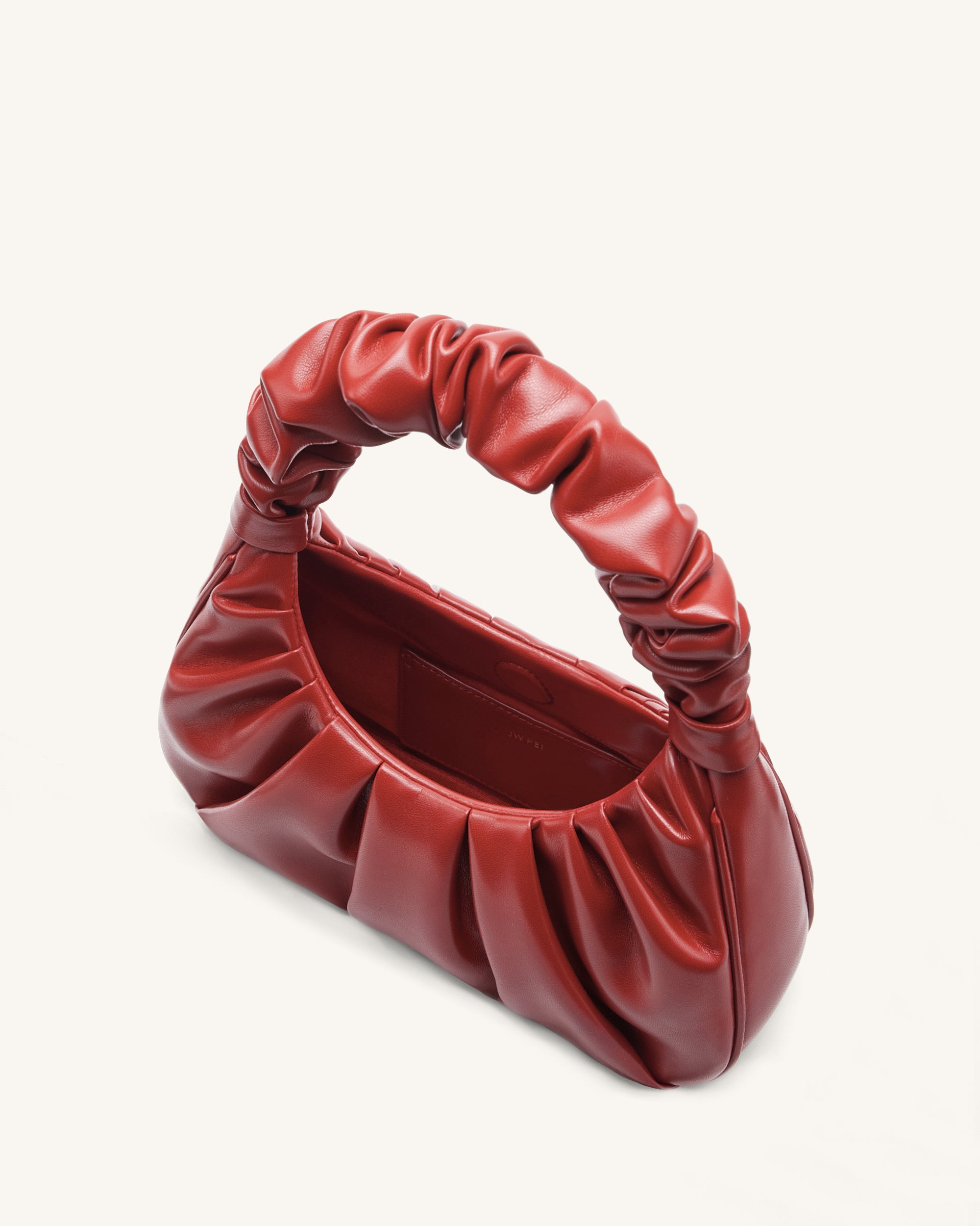 Gabbi Ruched Hobo Handbag - Chili - Image 3
