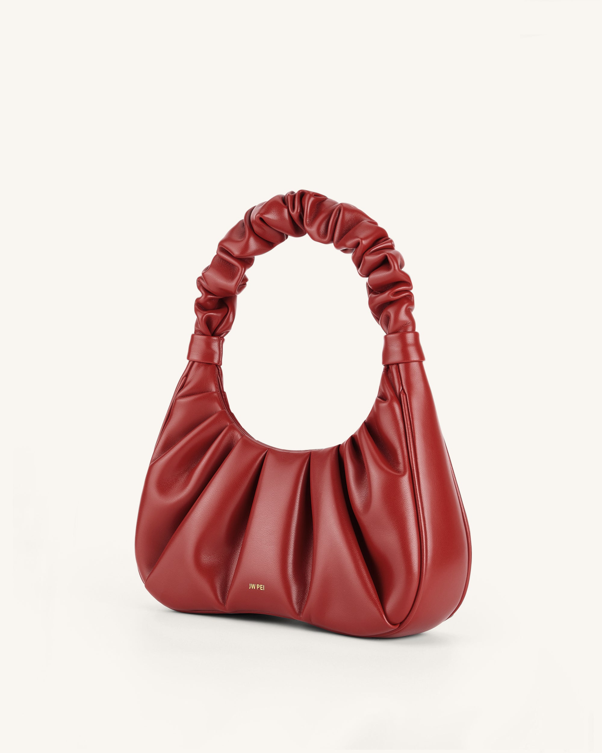 Gabbi Ruched Hobo Handbag - Chili - Image 2