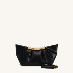 Leia Pleated Clutch - Black