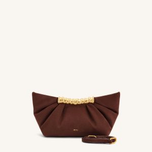 Leia Pleated Clutch - Dark Brown