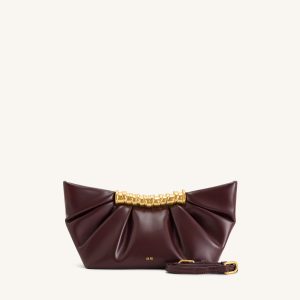 Leia Pleated Clutch - Deep Burgundy