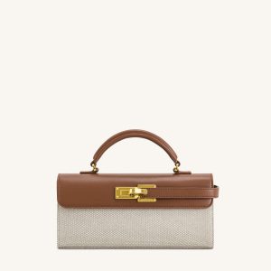 Keyla Top Handbag - Brown Canvas