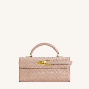 Keyla Weave Texture Top Handle Bag - Pink