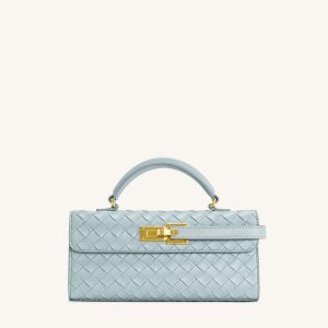 Keyla Weave Texture Top Handle Bag - Blue