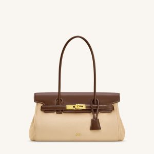 Yara Faux Suede Shoulder Bag - Dark Brown