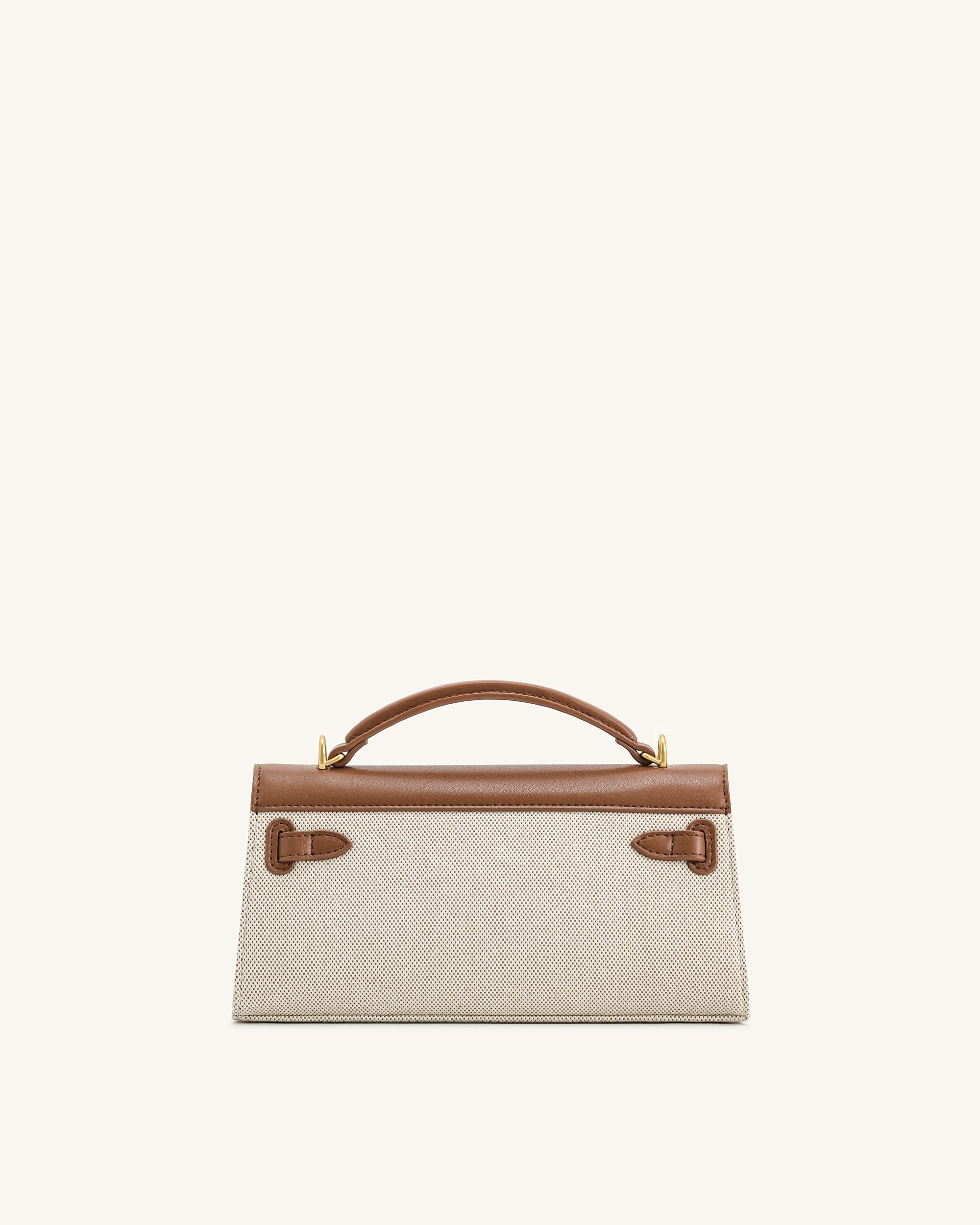 Noor Top Handle Bag - Brown Canvas - Image 3