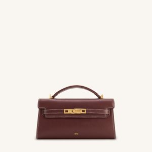 Noor Top Handle Bag - Reddish Brown