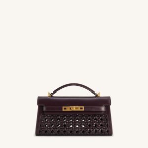 Noor Top Handle Bag - Dark Red