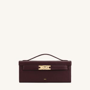 Bria Structured Top Handle Bag - Deep Burgundy