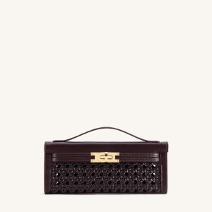 Bria Structured Top Handle Bag - Dark Red